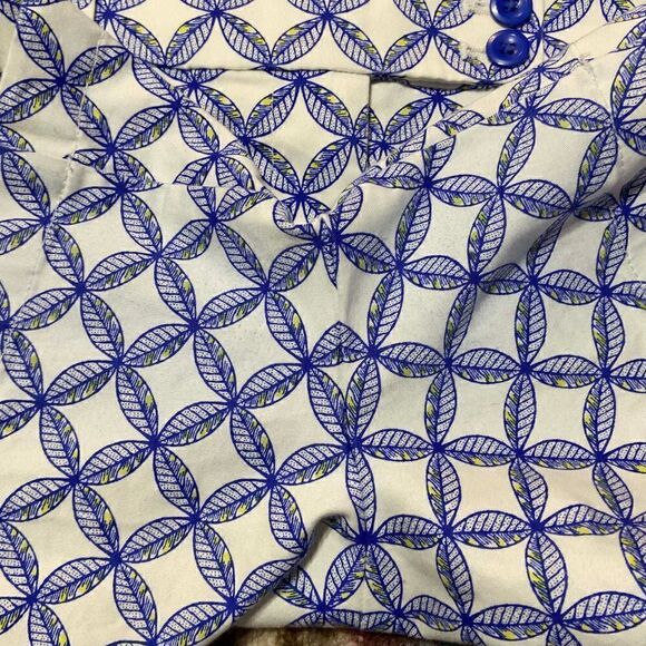 Vineyard Vines White Blue Floral Lattice Print Shorts Size 10 - Picture 5 of 5